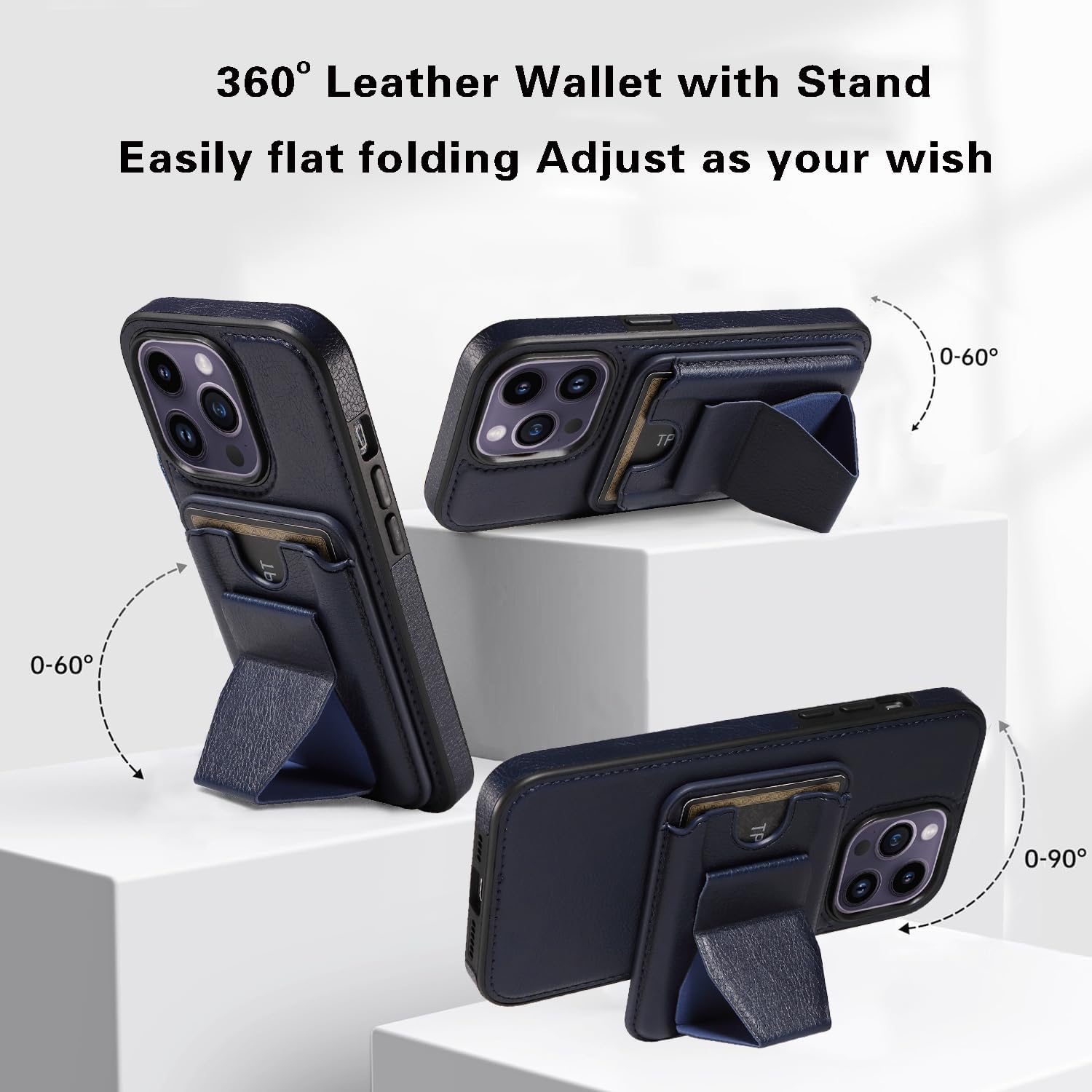 iPhone 14/15/16 Pro Max Case Leather, 2 in 1 Detachable,Compatible with MagSafe,with Card Holder, PU Leather Kickstand Card Slots Case. - Image 17