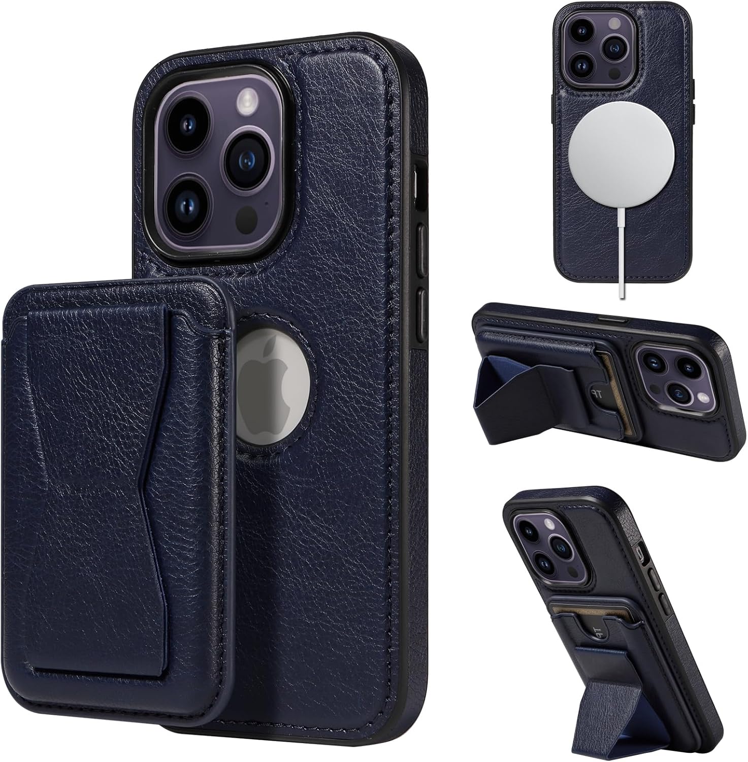iPhone 14/15/16 Pro Max Case Leather, 2 in 1 Detachable,Compatible with MagSafe,with Card Holder, PU Leather Kickstand Card Slots Case. - Image 16