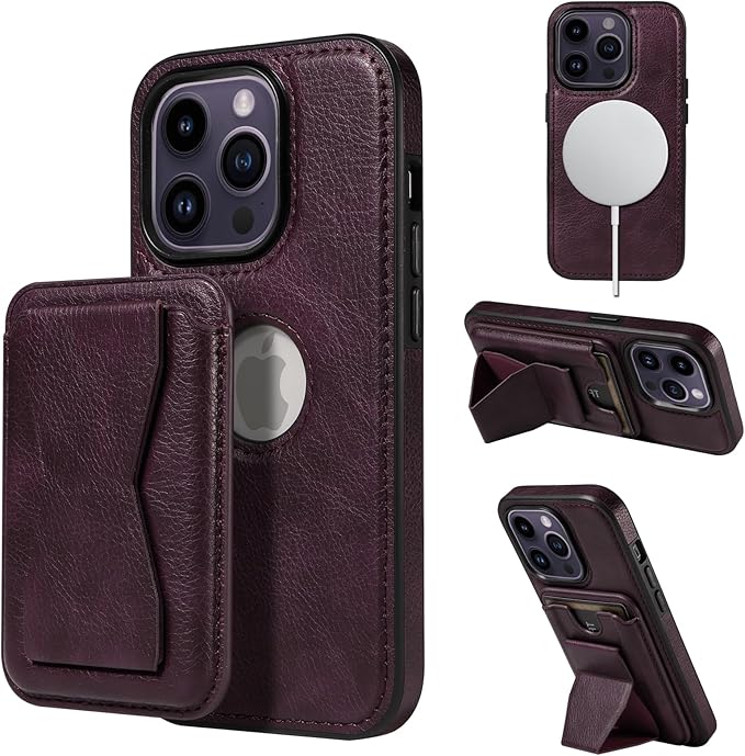 iPhone 14/15/16 Pro Max Case Leather, 2 in 1 Detachable,Compatible with MagSafe,with Card Holder, PU Leather Kickstand Card Slots Case. - Image 24
