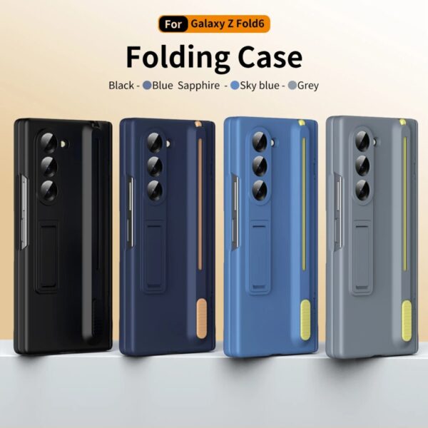 Luxury Premium Foldable Shockproof Armor Magnetic Case For Samsung Galaxy Z Fold3,4,5&6 With Hinge Protection 360 Degree Case with Built-in Screen, Stylus Pen and Magnetic Kickstand Function Protector - Image 16