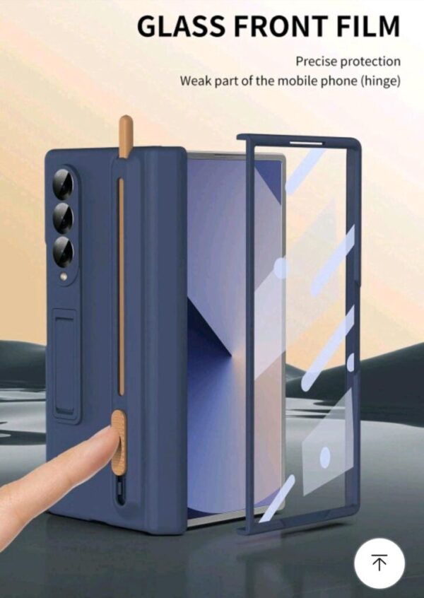 Luxury Premium Foldable Shockproof Armor Magnetic Case For Samsung Galaxy Z Fold3,4,5&6 With Hinge Protection 360 Degree Case with Built-in Screen, Stylus Pen and Magnetic Kickstand Function Protector - Image 10
