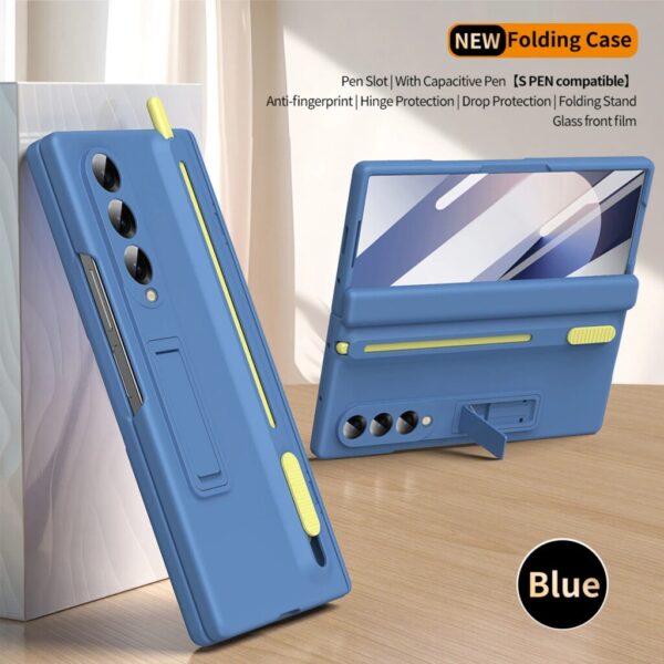 Luxury Premium Foldable Shockproof Armor Magnetic Case For Samsung Galaxy Z Fold3,4,5&6 With Hinge Protection 360 Degree Case with Built-in Screen, Stylus Pen and Magnetic Kickstand Function Protector - Image 12