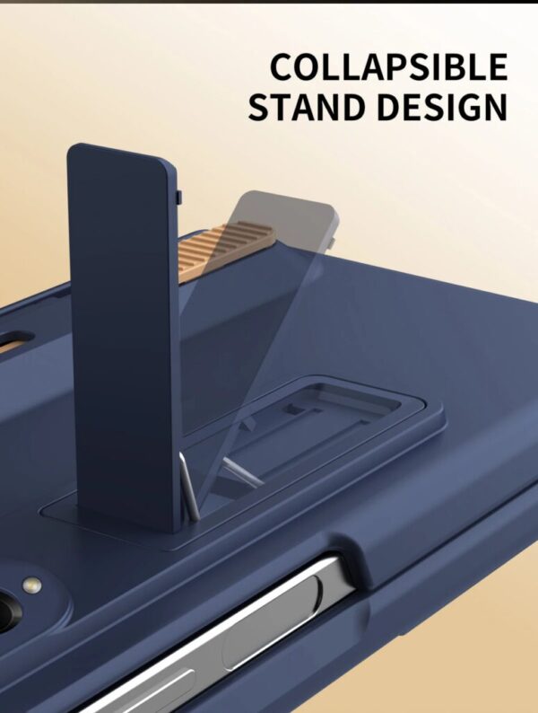 Luxury Premium Foldable Shockproof Armor Magnetic Case For Samsung Galaxy Z Fold3,4,5&6 With Hinge Protection 360 Degree Case with Built-in Screen, Stylus Pen and Magnetic Kickstand Function Protector - Image 11