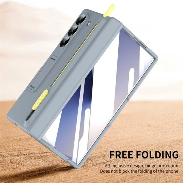 Luxury Premium Foldable Shockproof Armor Magnetic Case For Samsung Galaxy Z Fold3,4,5&6 With Hinge Protection 360 Degree Case with Built-in Screen, Stylus Pen and Magnetic Kickstand Function Protector - Image 8