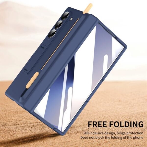 Luxury Premium Foldable Shockproof Armor Magnetic Case For Samsung Galaxy Z Fold3,4,5&6 With Hinge Protection 360 Degree Case with Built-in Screen, Stylus Pen and Magnetic Kickstand Function Protector - Image 7