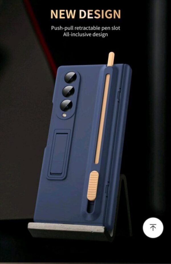 Luxury Premium Foldable Shockproof Armor Magnetic Case For Samsung Galaxy Z Fold3,4,5&6 With Hinge Protection 360 Degree Case with Built-in Screen, Stylus Pen and Magnetic Kickstand Function Protector - Image 2