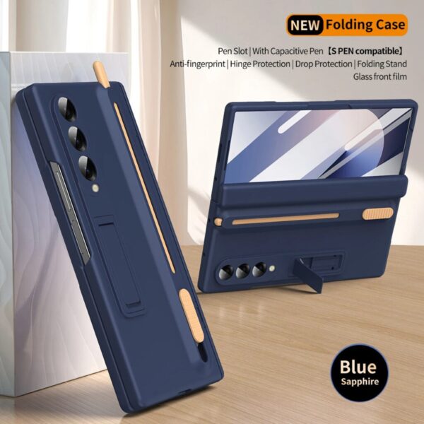 Luxury Premium Foldable Shockproof Armor Magnetic Case For Samsung Galaxy Z Fold3,4,5&6 With Hinge Protection 360 Degree Case with Built-in Screen, Stylus Pen and Magnetic Kickstand Function Protector - Image 19