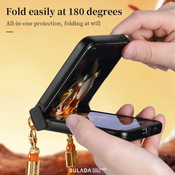 SULADA Litchi Texture Leather + TPU Phone Case with Strap Case Cover For Z Flip 5/Z Flip 6 - Image 17