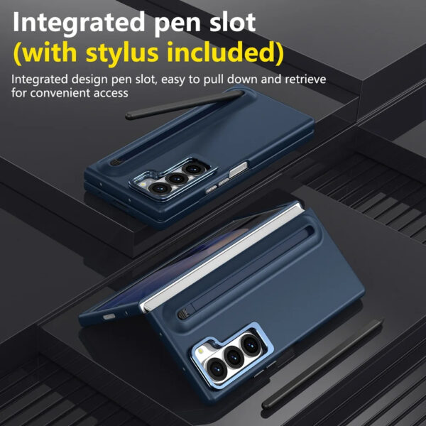 Luxury Premium Multifunctional Lens Holder with Stylus and Tempered Glass Film Case Cover Samsung Galaxy Z Fold 5/Z Fold 6 - Image 10