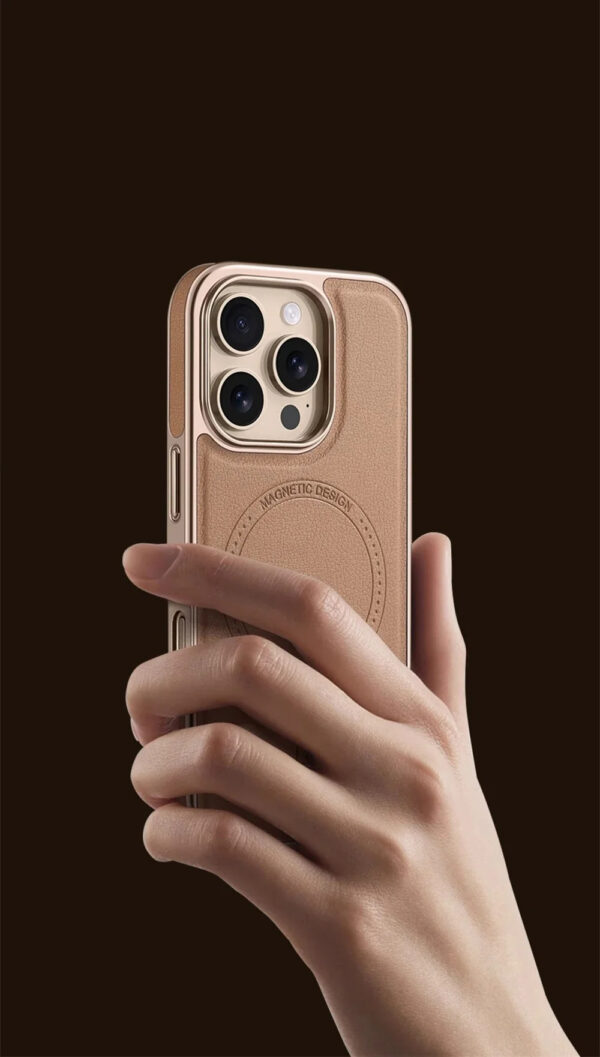 Luxury Premium Business PU Leather Electroplated Magsafe Wireless Charging Phone Cover For Iphone Series - Image 15