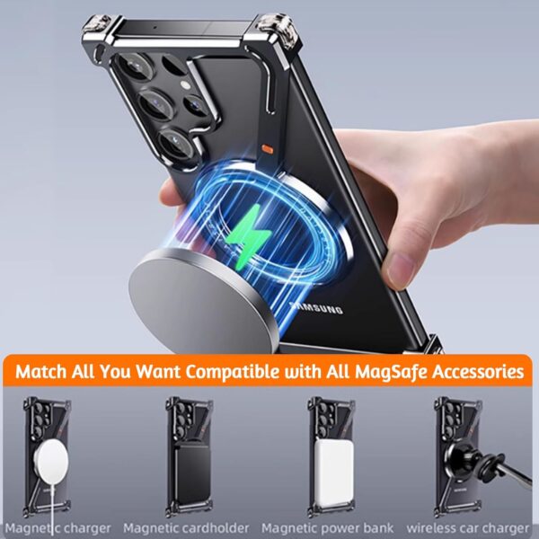 Luxury Premium OATSBASF Minimalist Magsafe Case Cover For Samsung Galaxy S24 Ultra and S25 Ultra - Image 5