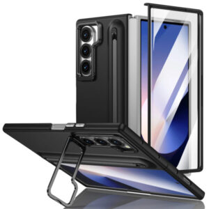 Luxury Premium Multifunctional Lens Holder with Stylus and Tempered Glass Film Case Cover Samsung Galaxy Z Fold 3/Z Fold 4
