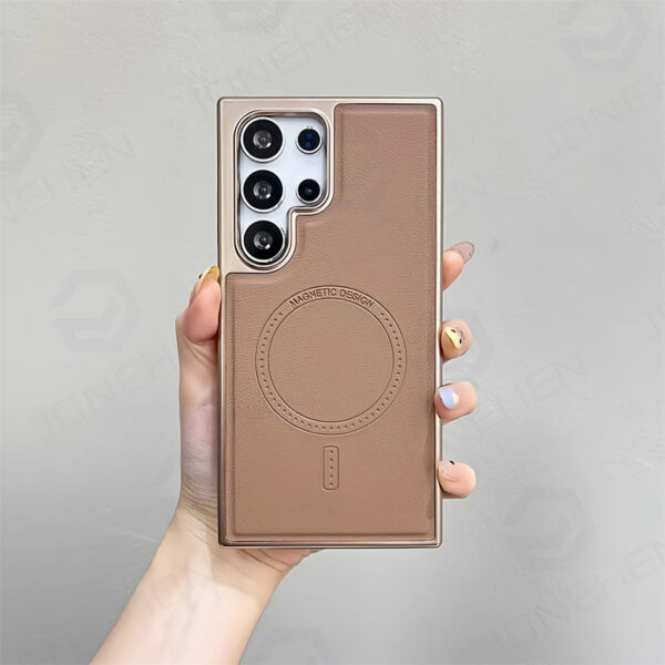 Luxury Premium Business PU Leather Electroplated Magsafe Wireless Charging Phone Cover For Samsung Galaxy S Series - Image 15