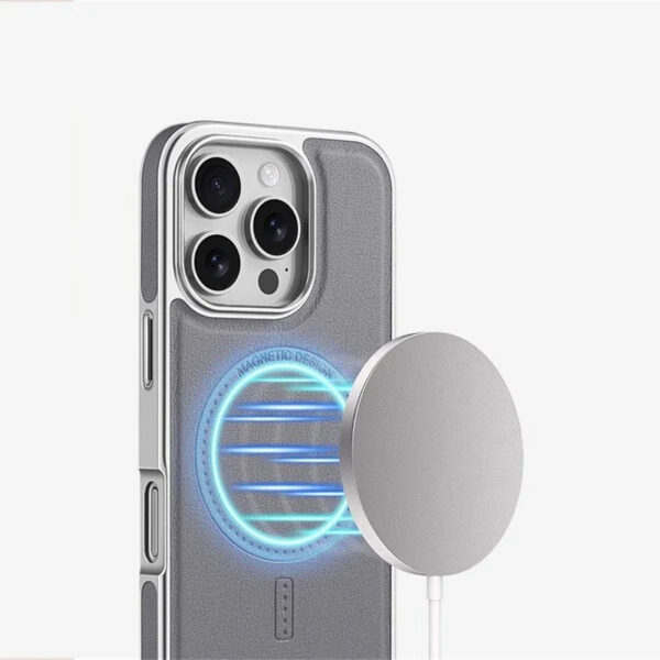 Luxury Premium Business PU Leather Electroplated Magsafe Wireless Charging Phone Cover For Iphone Series - Image 19