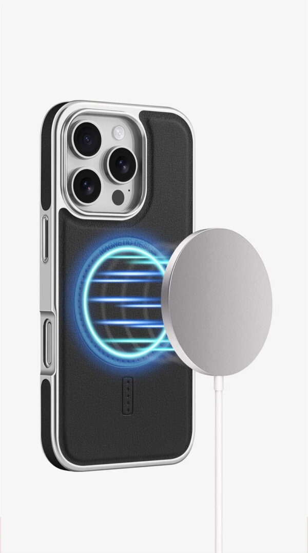 Luxury Premium Business PU Leather Electroplated Magsafe Wireless Charging Phone Cover For Iphone Series - Image 13