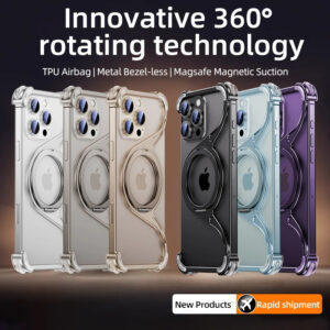 Luxury Premium Alluminium Alloy W Shape Frameless Phone Case Cover For iPhone 14/15 and 16 Pro Max