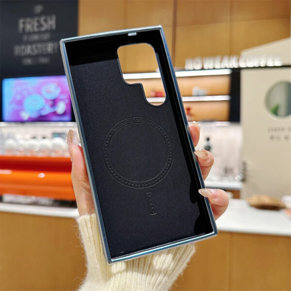 Luxury Premium Business PU Leather Electroplated Magsafe Wireless Charging Phone Cover For Samsung Galaxy S Series - Image 33