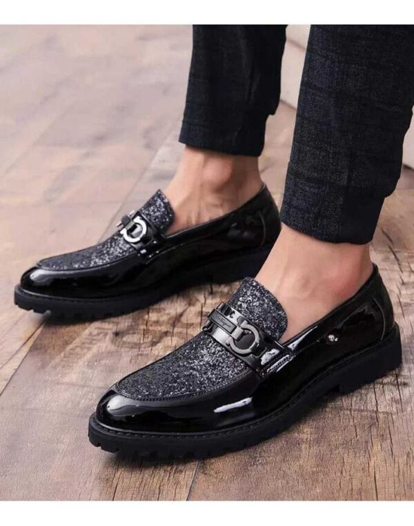 Men Glossy Tassel Brogue Leather Shoes - Image 6