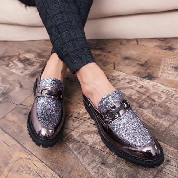 Men Glossy Tassel Brogue Leather Shoes - Image 5