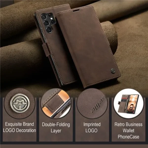 CaseMe Leather Flip Cover for Samsung Galaxy S22 ULTRA,S23 ULTRA,S23 ULTRA  and S25 ULTRA. - Image 11
