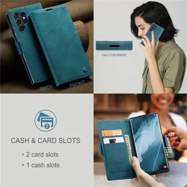 CaseMe Leather Flip Cover for Samsung Galaxy S22 ULTRA,S23 ULTRA,S23 ULTRA  and S25 ULTRA. - Image 9