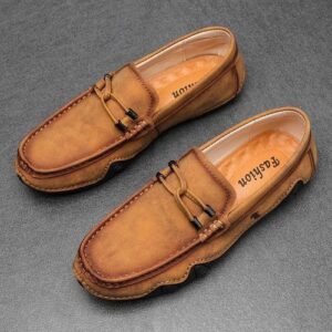 Fashion Flangesio Top Quality Handmade Loafers For Men Soft Comfortable All Season Shoes Moccasins Flats Casual Shoes.