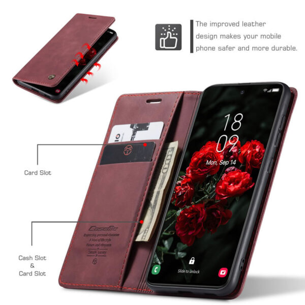 CaseMe Leather Flip Cover for Samsung Galaxy S21 FE/S22 FE/S23 FE/S24 FE and S25 FE - Image 11