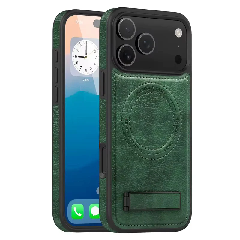 Executive MOCOME Crystal Shield Shockproof Magnetic Stand Series Multifunction Luxury Leather + Rubber TPU Phone Casing for iPhone 17 series - Image 14