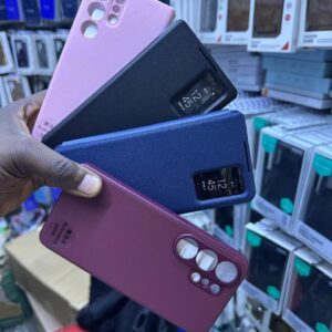 Smart view window leather  wallet case with card slot: